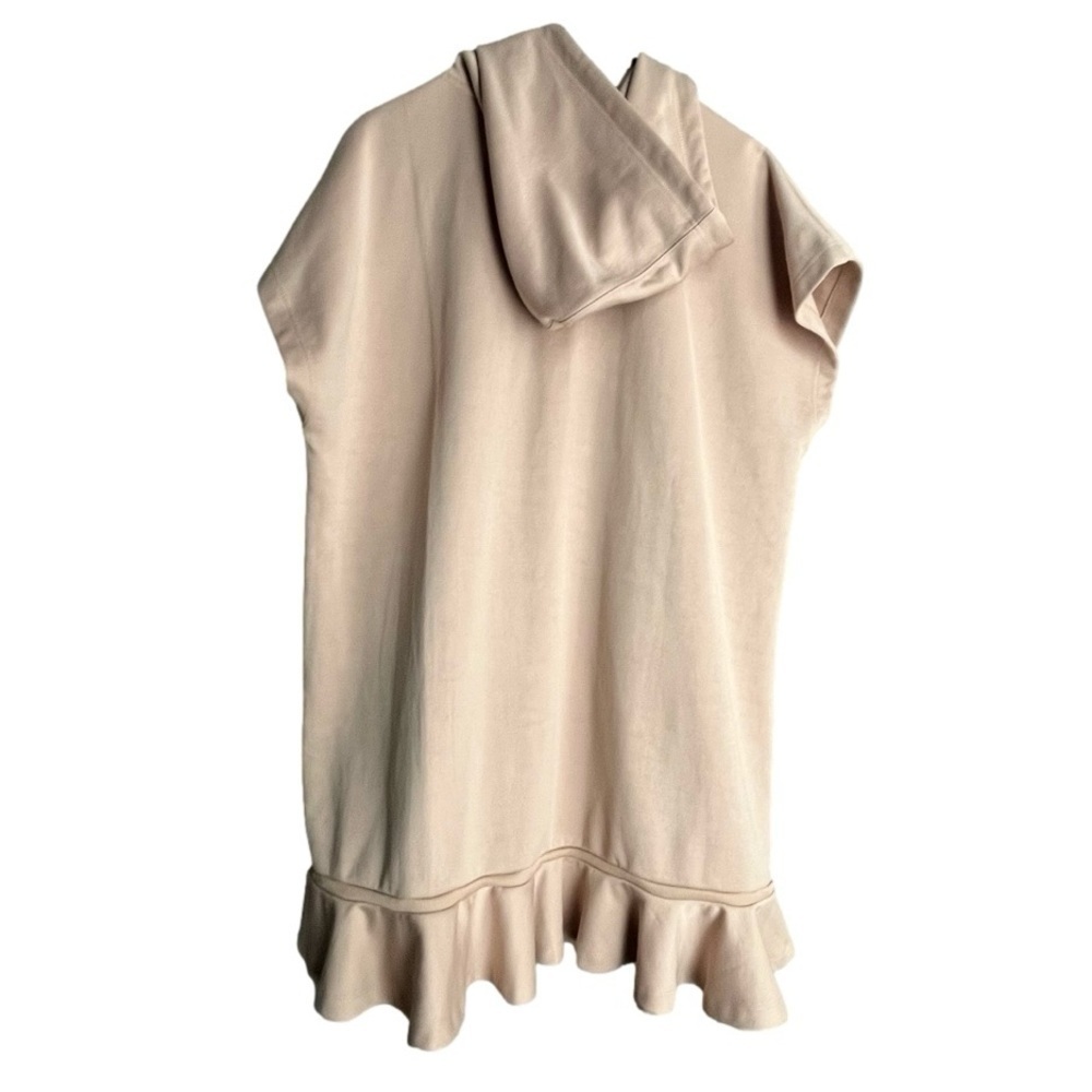 CARVEN Technical Jersey Ruffled Hooded Tunic Dress Size Medium Blush Pink - Picture 4 of 9